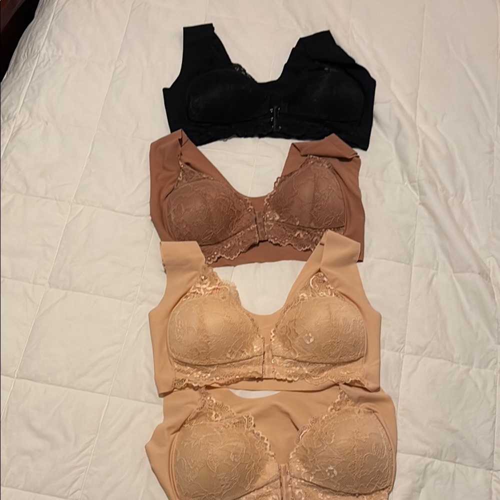 Elegant Lace Women's Bra Set - Black, Brown, Cream get all set